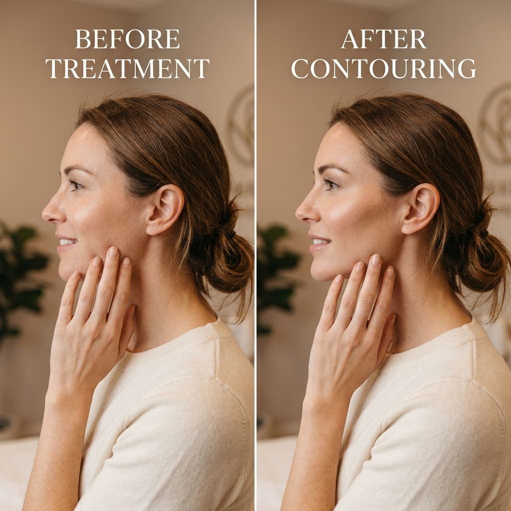 Before and after bridal transformation